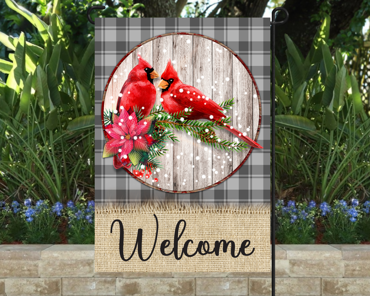 Welcome Garden Flag  with birds 12"x18"