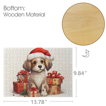 Puzzle-Christmas Dog Puzzle from Photo: 200, 300, 500, and 1000 piece puzzles, Custom Puzzle for Birthday, Toddler, Wedding, Kids, Family, Pet, etc