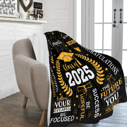 Blanket- Class of 2025 Blanket -Soft Micro Fleece Blanket 60"x80, Warm Blanket, a gift for anyone, Birthday Blanket