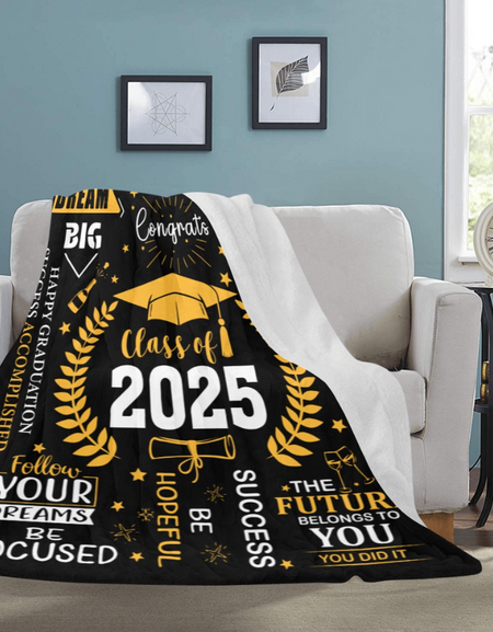 Blanket- Class of 2025 Blanket -Soft Micro Fleece Blanket 60"x80, Warm Blanket, a gift for anyone, Birthday Blanket