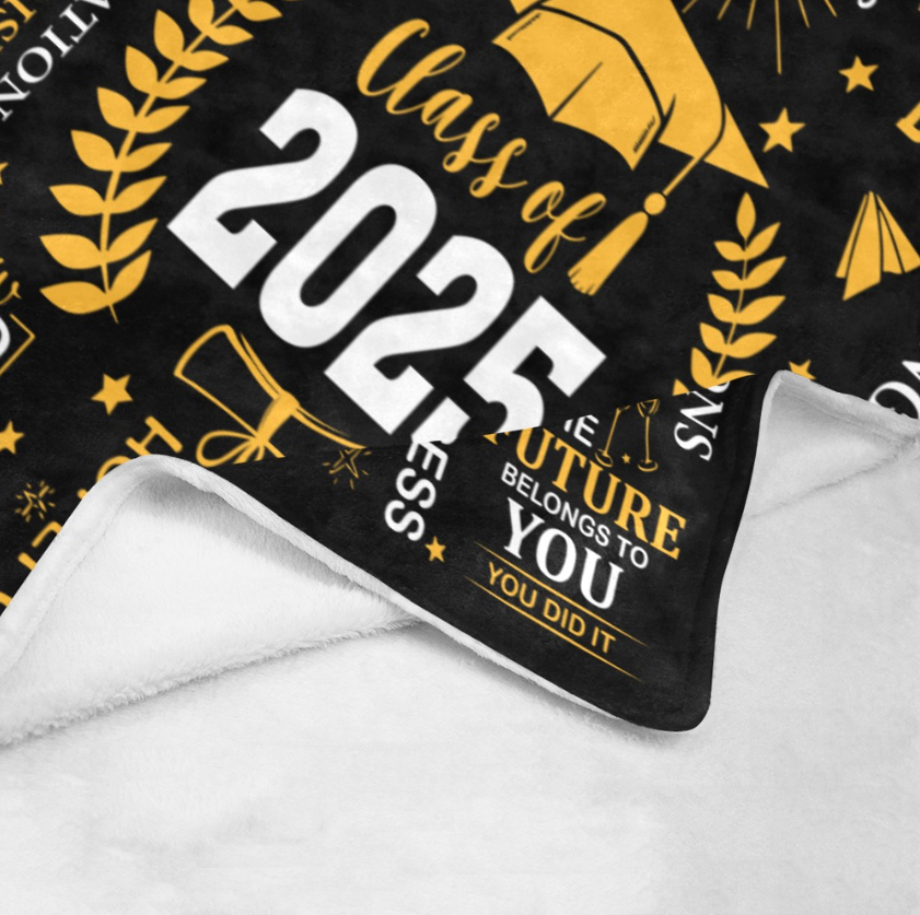 Blanket- Class of 2025 Blanket -Soft Micro Fleece Blanket 60"x80, Warm Blanket, a gift for anyone, Birthday Blanket