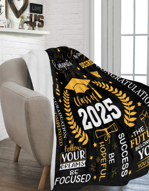 Load image into Gallery viewer, Blanket- Class of 2025 Blanket -Soft Micro Fleece Blanket 60"x80, Warm Blanket, a gift for anyone, Birthday Blanket
