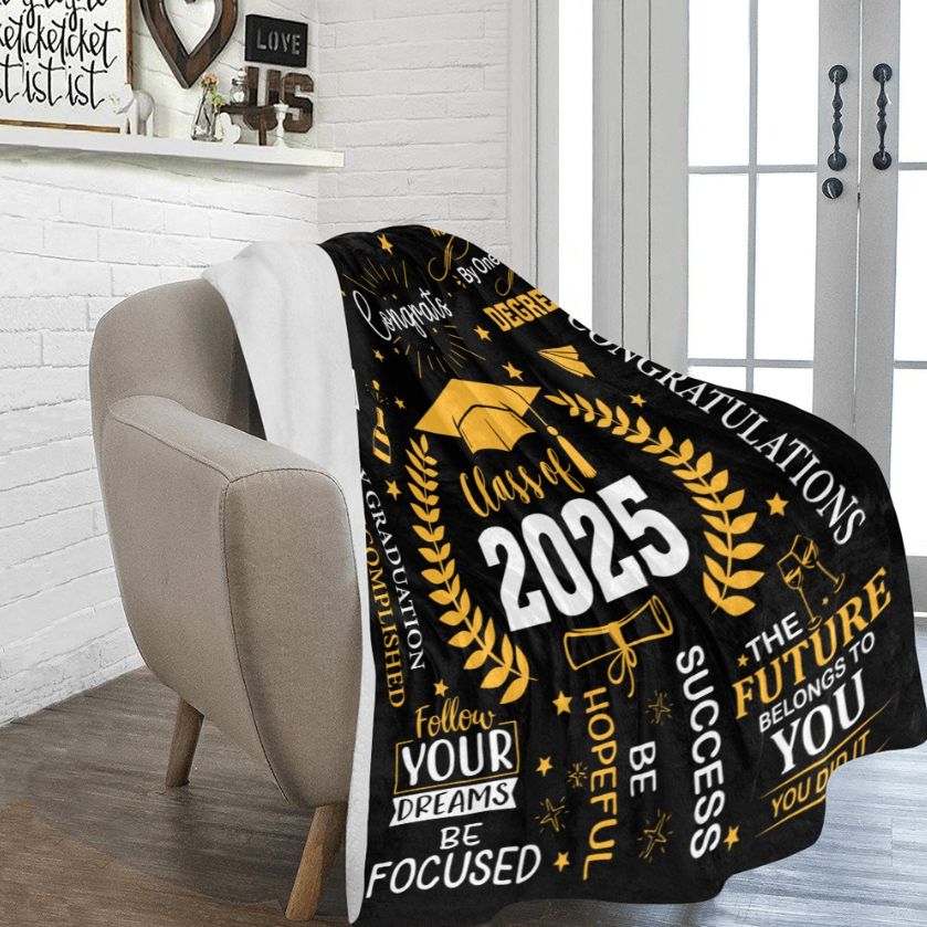 Blanket- Class of 2025 Blanket -Soft Micro Fleece Blanket 60"x80, Warm Blanket, a gift for anyone, Birthday Blanket