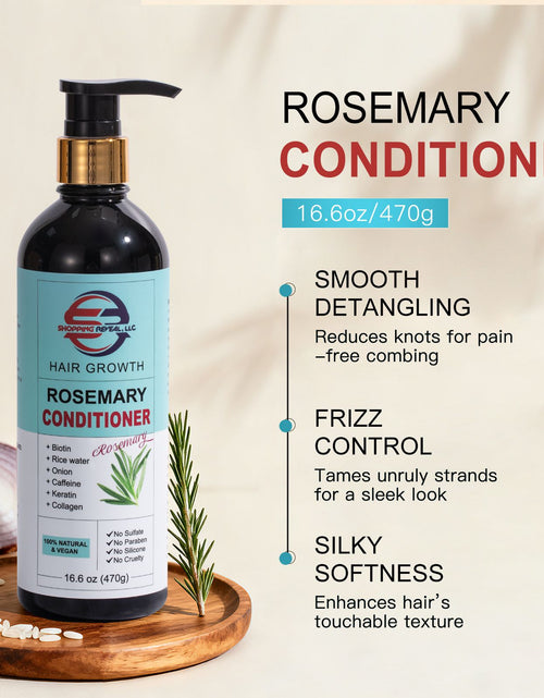Load image into Gallery viewer, Shopping Reveal Rosemary 100% Natural Care; Vegan Hair Growth set, Strengthen Thinning Hair Care Set Infused with Biotin, Collagen, Caffeine and Keratin Helps Strengthen your Hair
