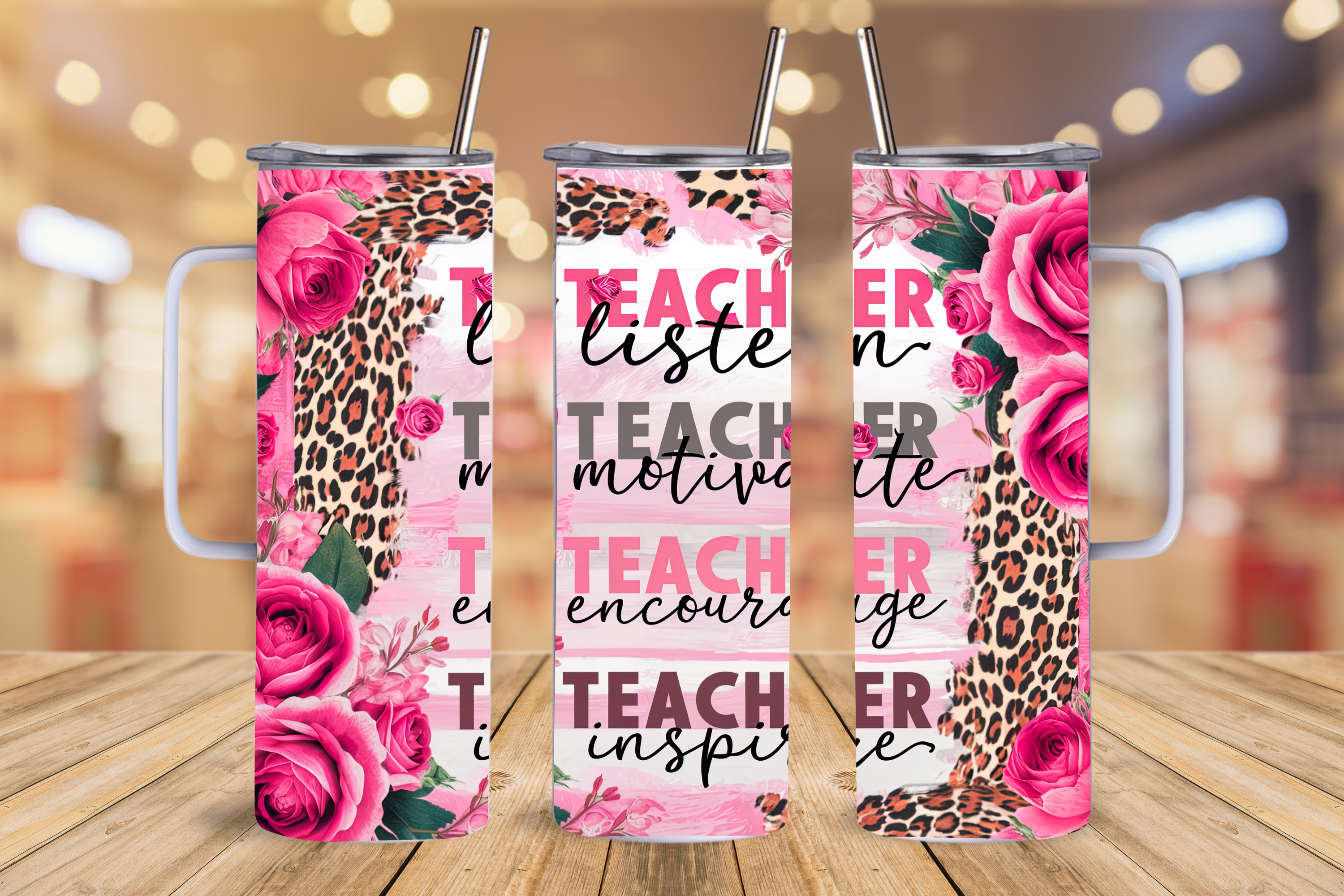 20oz Tumbler with handle, Teacher tumbler