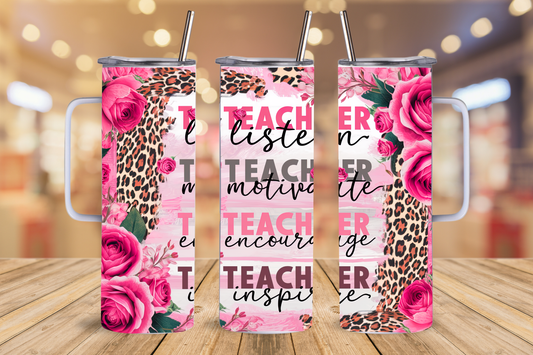 20oz Tumbler with handle, Teacher tumbler