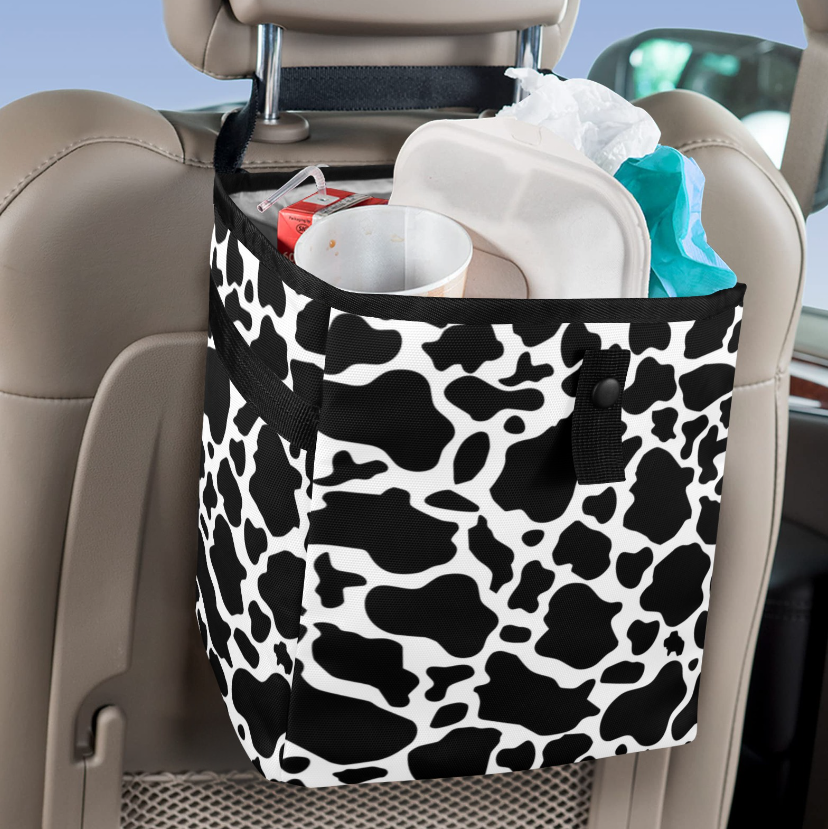 Black and White Car Trash Bag Stylish and multipurpose, Car Trash Bag, Car Trash Bin, Kids Toy Storage Bag, Keep Car Clean, Car Garbage can