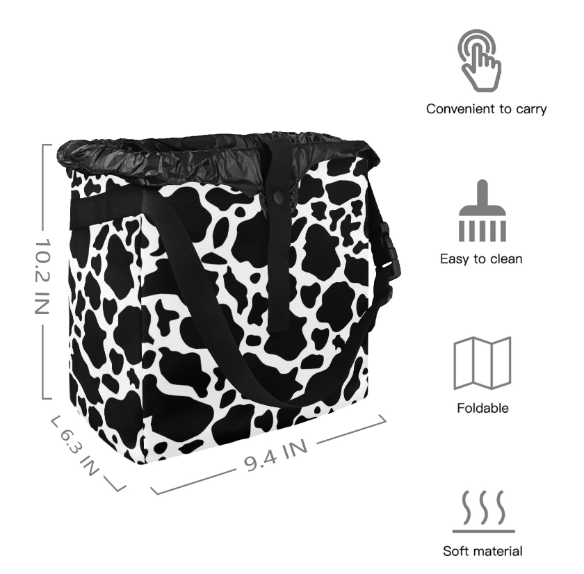 Black and White Car Trash Bag Stylish and multipurpose, Car Trash Bag, Car Trash Bin, Kids Toy Storage Bag, Keep Car Clean, Car Garbage can