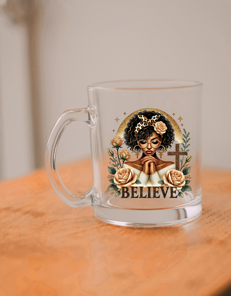 Glass Mugs 12 oz, Clear Coffee Mugs With Handle ,Tea Mug Water Mug With Handle, Glass Drinkware For Beverage,