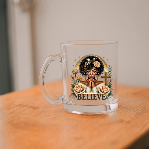 Glass Mugs 12 oz, Clear Coffee Mugs With Handle ,Tea Mug Water Mug With Handle, Glass Drinkware For Beverage,