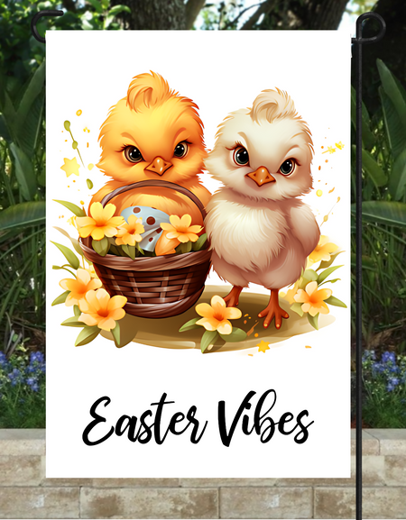 Flag-Welcome Garden Flags for Outside Decoration, Easter Vibes Holiday Outdoor Decor 12x18 Inch Vertical Double Sided