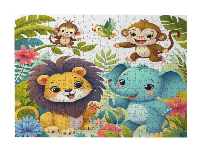 Puzzle- Baby Elephant Puzzle 300 Jigsaw Puzzle Pieces, Custom Puzzle for Birthday, Toddler, Wedding, Kids, Family, Pet, etc.