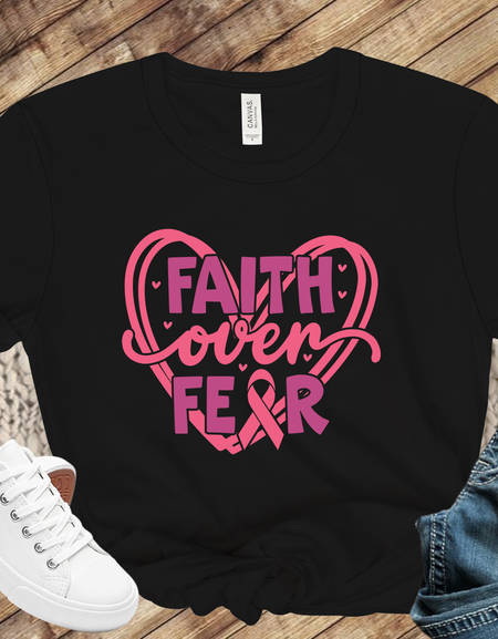 T-Shirt-Faith Over Fear Christian Shirt ,Christian Comfort Shirt ,Jesus Christian Shirts, Trendy Shirt ,Bible Verse Shirt