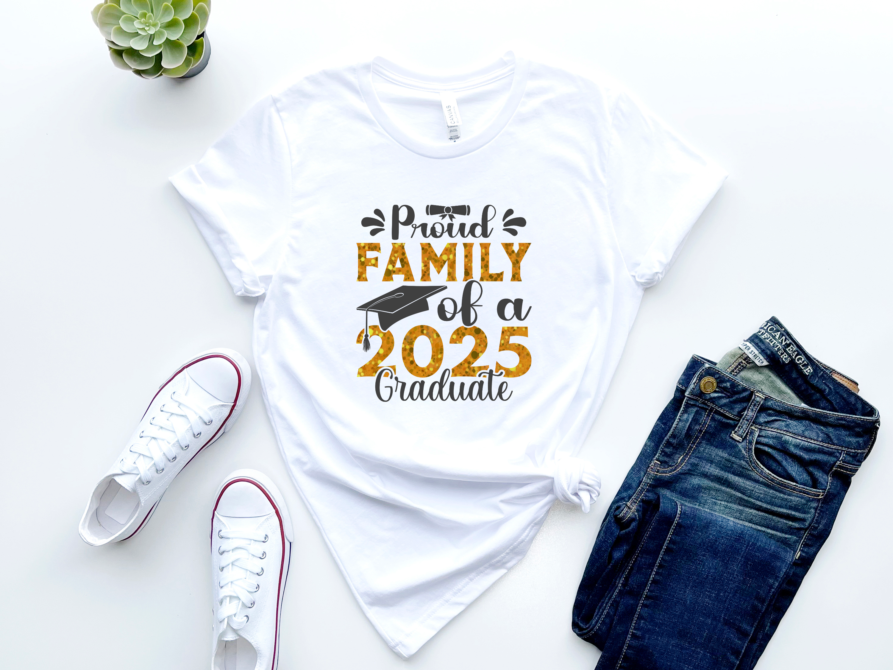 T-shirt-Family of 2025 A Graduate Shirt, Senior 2025 Shirt, Graduation gift, Personalized High School Graduation, Group 2025 Grad Tees