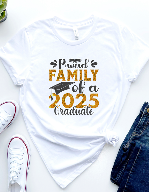 Load image into Gallery viewer, T-shirt-Family of 2025 A Graduate Shirt, Senior 2025 Shirt, Graduation gift, Personalized High School Graduation, Group 2025 Grad Tees
