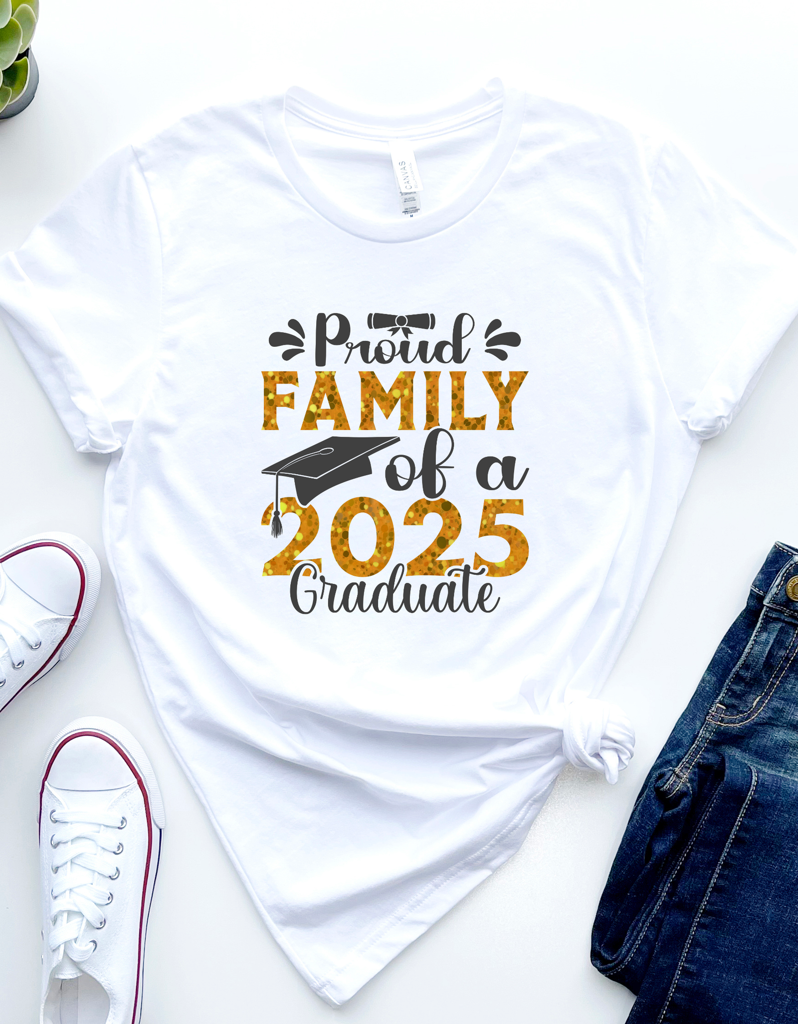 T-shirt-Family of 2025 A Graduate Shirt, Senior 2025 Shirt, Graduation gift, Personalized High School Graduation, Group 2025 Grad Tees