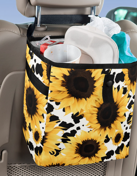 Flower Car Trash Bag Stylish and multipurpose, Car Trash Bag, Car Trash Bin, Kids Toy Storage Bag, Keep Car Clean, Car Garbage Can