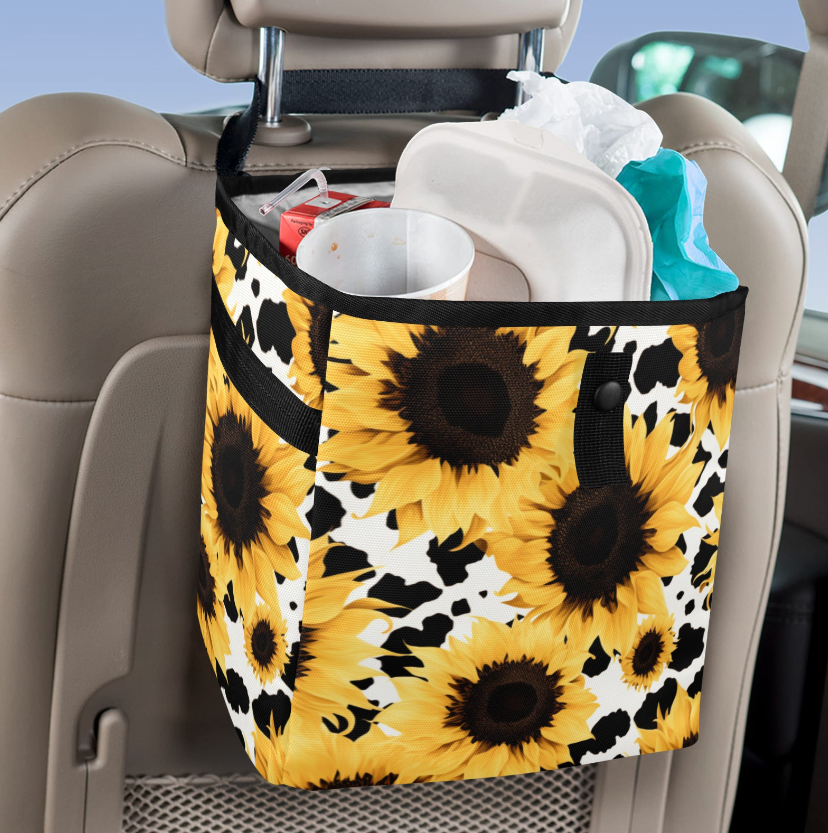 Flower Car Trash Bag Stylish and multipurpose, Car Trash Bag, Car Trash Bin, Kids Toy Storage Bag, Keep Car Clean, Car Garbage Can