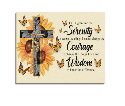 Framed Canvas -God Grant Me to the Serenity, Wall Decor, Living Room, Bedroom, etc