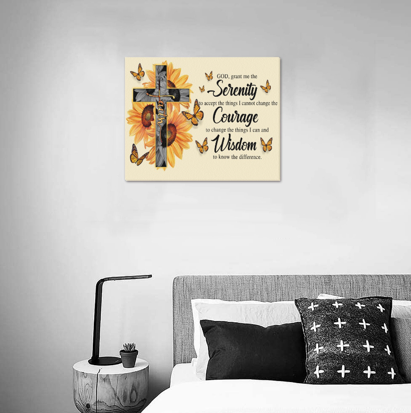 Framed Canvas -God Grant Me to the Serenity, Wall Decor, Living Room, Bedroom, etc