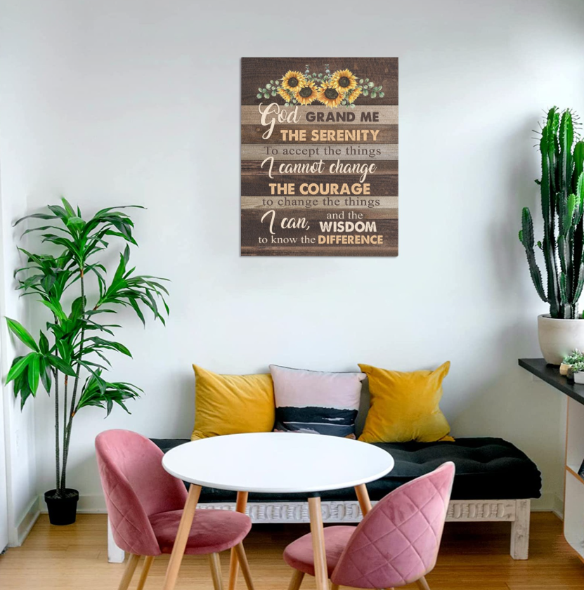 Canvas-God Grant Me Wall Decor Canvas, Poster Print Wall Art, Home Office, Bedroom Wall Decoration