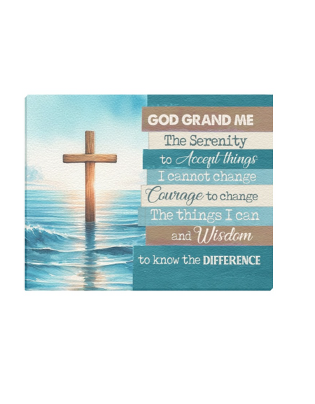 Canvas-God Grant Me Wall Decor Canvas, Poster Print Wall Art, Home Office, Bedroom Wall Decoration, Bathroom Wall Art