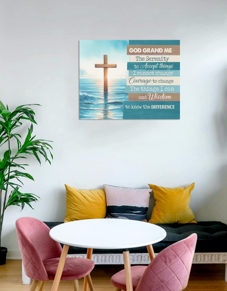 Canvas-God Grant Me Wall Decor Canvas, Poster Print Wall Art, Home Office, Bedroom Wall Decoration, Bathroom Wall Art