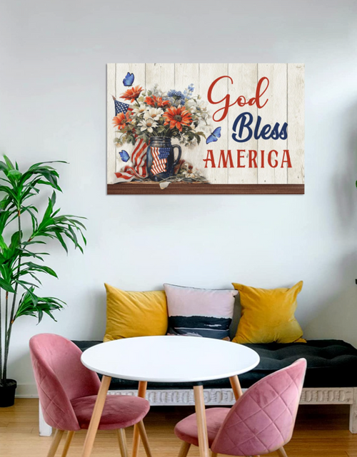 Load image into Gallery viewer, Canvas-God  Bless America Wall Canvas, Poster Print Wall Art, Home Office, Bedroom Wall Decoration
