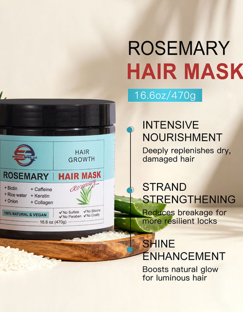 Load image into Gallery viewer, Shopping Reveal Rosemary 100% Natural Care; Vegan Hair Growth set, Strengthen Thinning Hair Care Set Infused with Biotin, Collagen, Caffeine and Keratin Helps Strengthen your Hair

