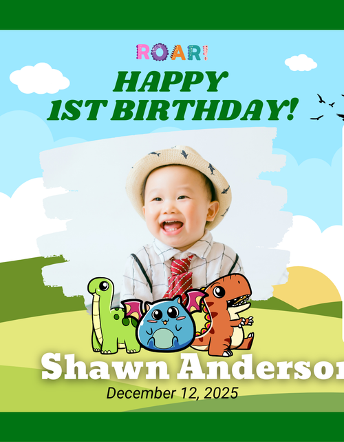 Load image into Gallery viewer, Happy 1st Birthday Day Chip Bag Template
