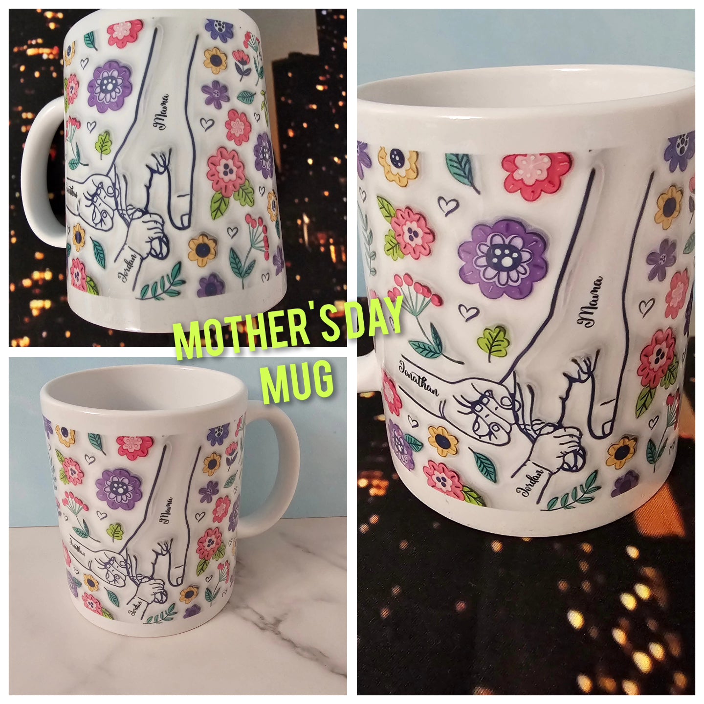 Drinkware-You Hold Our Hands, Also Our Hearts, Family Personalized Custom 3D Inflated Effect Printed Mug, Gift For Nana, Mom, Mother's Day Gift 2024