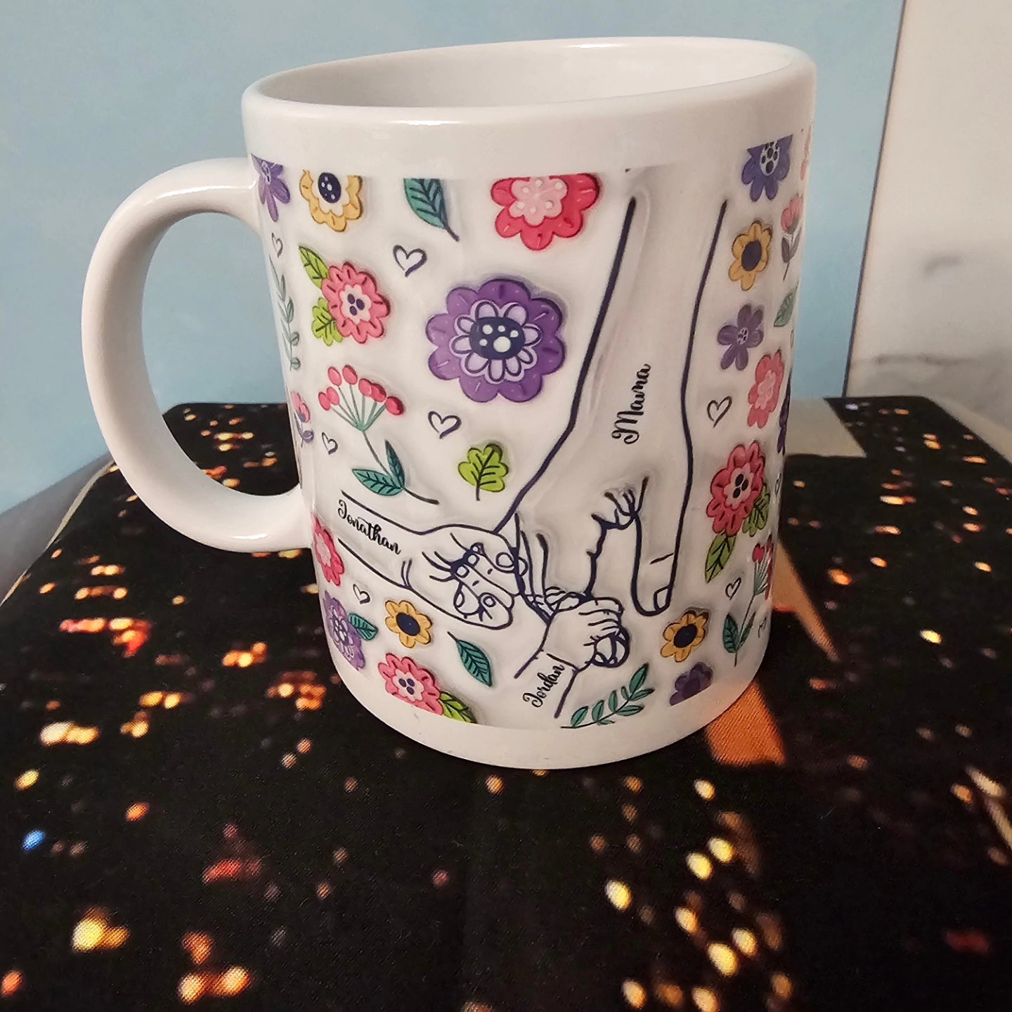 Drinkware-You Hold Our Hands, Also Our Hearts, Family Personalized Custom 3D Inflated Effect Printed Mug, Gift For Nana, Mom, Mother's Day Gift 2024