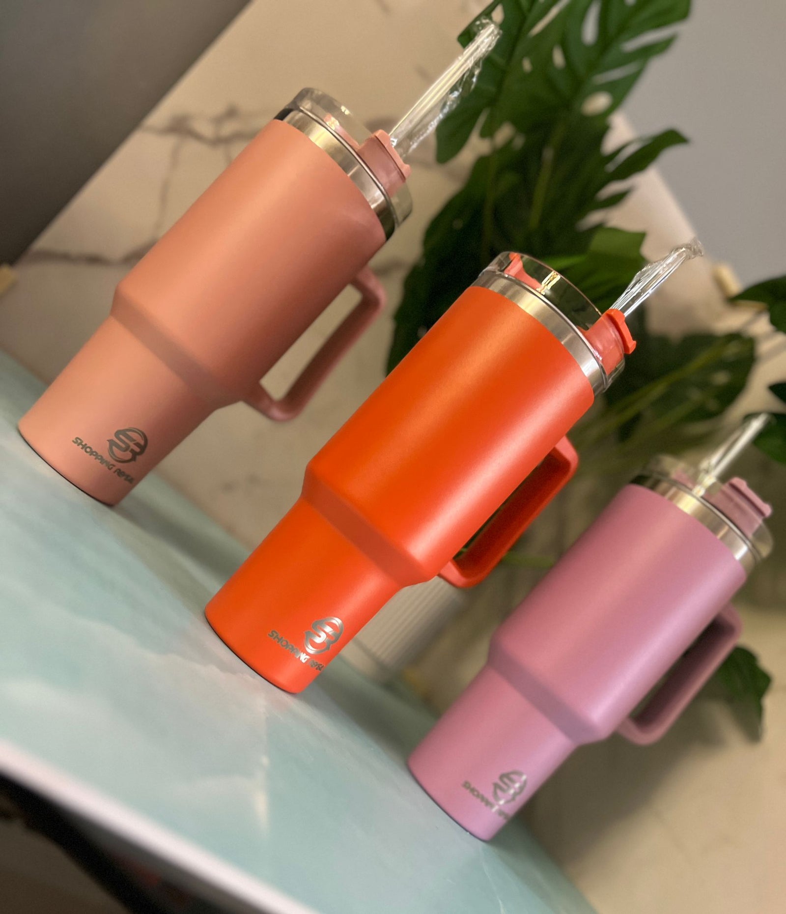 Tumbler-IceFlow Stainless Steel Tumbler, Vacuum Insulated Water Bottle for Office, Car, Reusable Cup with Straw, Leak Resistant Flip Cold for 12 Hours, 40oz Cup Spill Proof