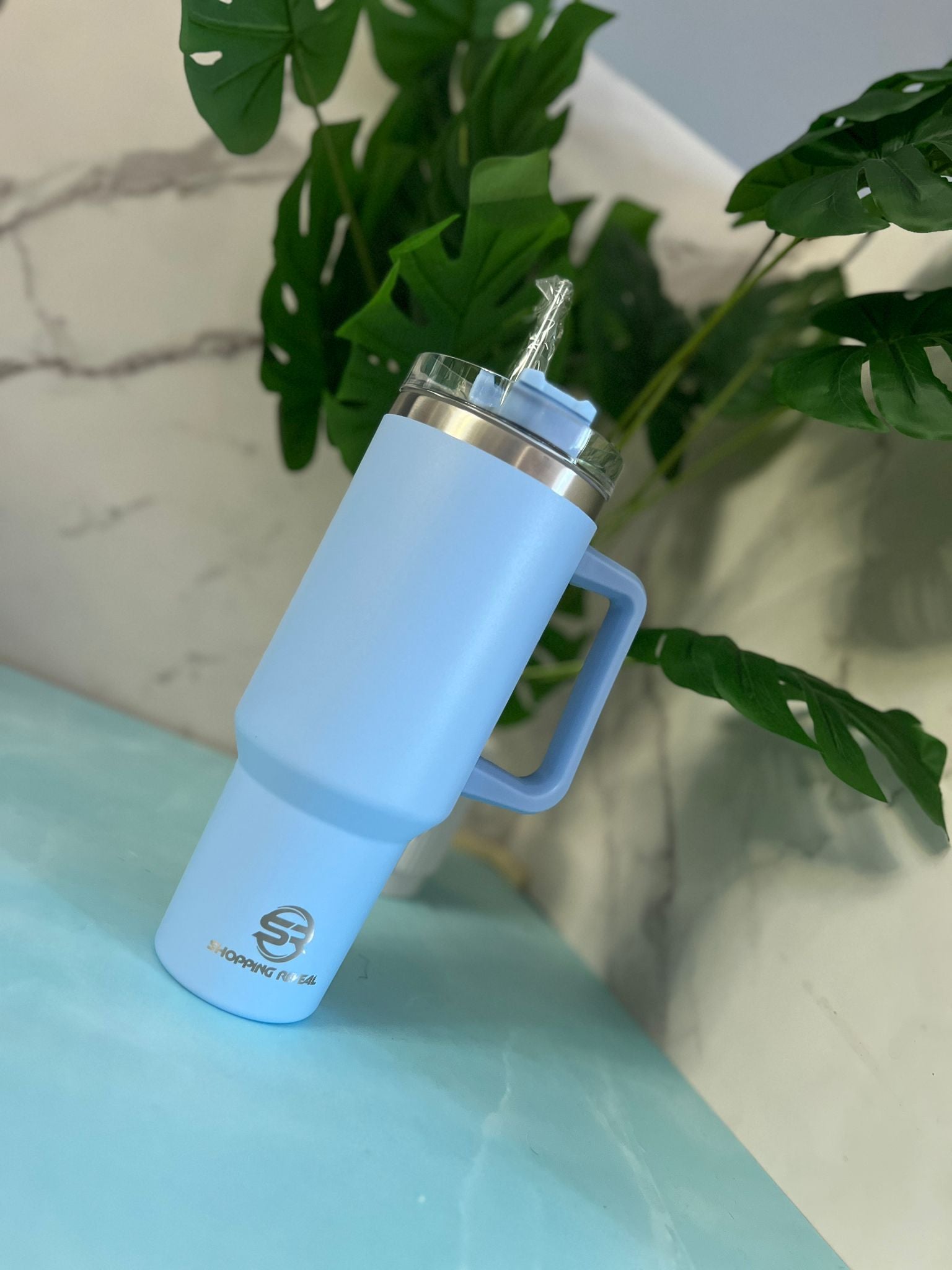 Tumbler-IceFlow Stainless Steel Tumbler, Vacuum Insulated Water Bottle for Office, Car, Reusable Cup with Straw, Leak Resistant Flip Cold for 12 Hours, 40oz Cup Spill Proof