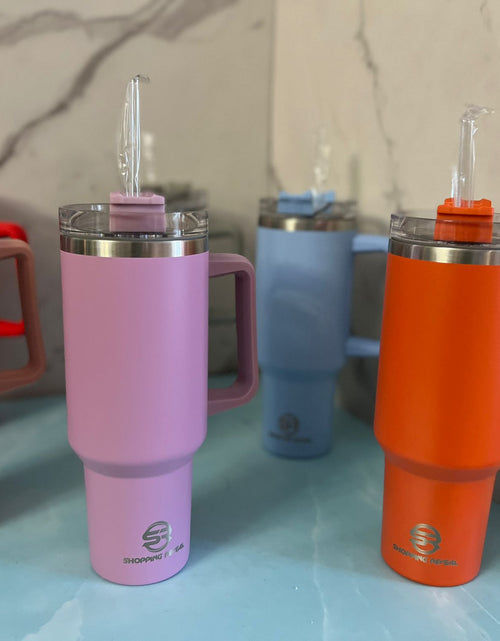 Load image into Gallery viewer, Tumbler-IceFlow Stainless Steel Tumbler, Vacuum Insulated Water Bottle for Office, Car, Reusable Cup with Straw, Leak Resistant Flip Cold for 12 Hours, 40oz Cup Spill Proof
