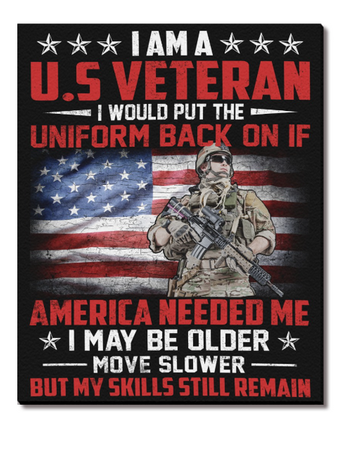 Load image into Gallery viewer, I am a US Veteran, Wall Art, Wall Print, Living Room Wall Decor, Kitchen Wall Decor, Veteran Wall Canvas,
