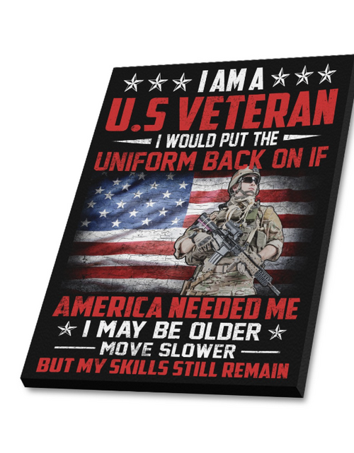 Load image into Gallery viewer, I am a US Veteran, Wall Art, Wall Print, Living Room Wall Decor, Kitchen Wall Decor, Veteran Wall Canvas,
