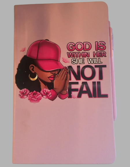 Writing Journal- God is Within Her She Will Not Fail Leather Journal 140 Pages,