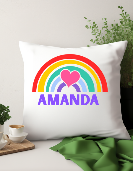 Throw Pillow-Rainbow Name Color Throw Pillow