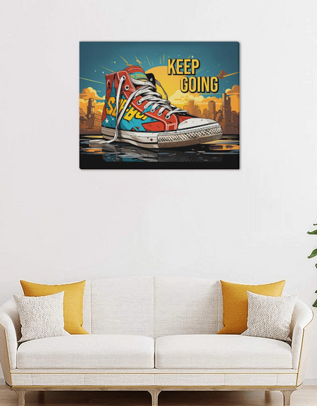 Keep Going Framed Canvas, for Living Room, Kitchen Room, Wall Decor, Wall Art, Wall Print, Office Decor