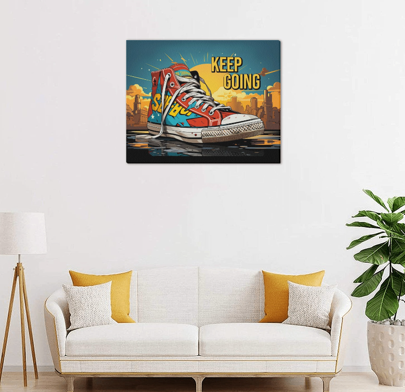 Keep Going Framed Canvas, for Living Room, Kitchen Room, Wall Decor, Wall Art, Wall Print, Office Decor