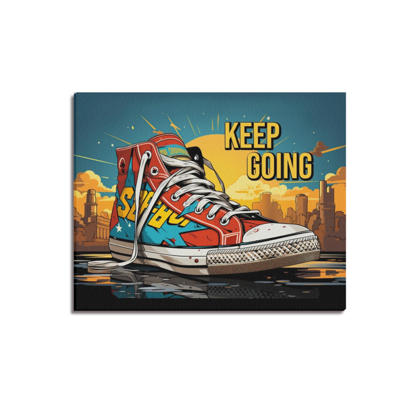 Keep Going Framed Canvas, for Living Room, Kitchen Room, Wall Decor, Wall Art, Wall Print, Office Decor
