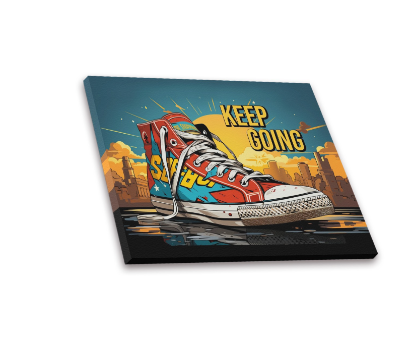 Keep Going Framed Canvas, for Living Room, Kitchen Room, Wall Decor, Wall Art, Wall Print, Office Decor