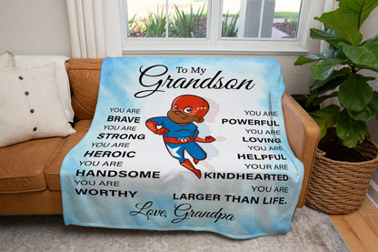 Personalized Ultra-Soft Micro Fleece Blanket 60"x80, My Son Blanket, Custom Father's Day Blanket, Gift for Son, Grandpa, Birthday Blanket for Son,