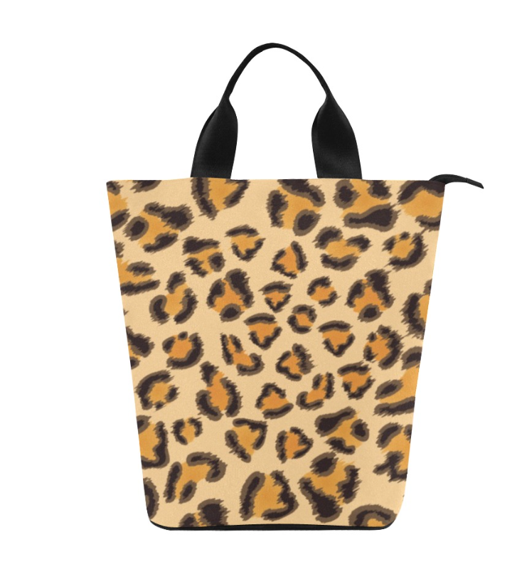 Bag-Leopard Lunch Bag, Everyday Bag, Shoe Bag, Lunch Container for Work/Office/Picnic/Travel