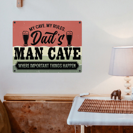 Metal Sign-My Cave My Rules Dad's Man Cave Accessories