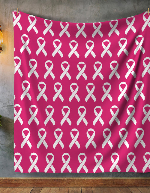 Load image into Gallery viewer, Blanket-Breast Cancer Gifts  with Ribbon for Women Fleece Healing Thoughts Blanket Super Soft &amp; Warm Get Well Breast Cancer Blanket Sympathy Gift with Inspirational Positive Energy 60"x80"
