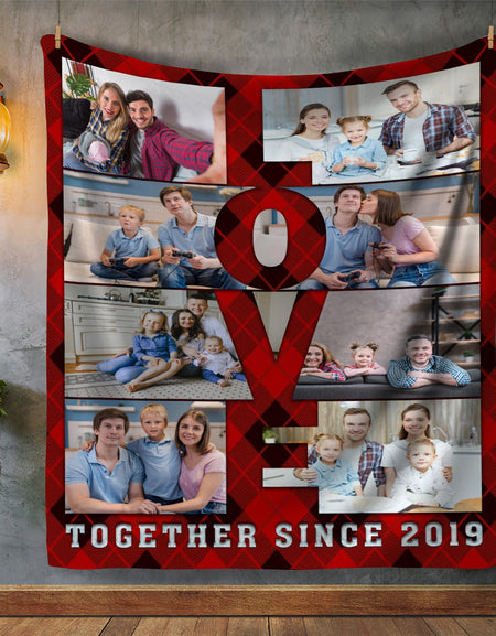 Custom Blanket- Valentine Blanket, Love Fleece Blanket 60"x80, Special Gift Anniversary, Wedding,