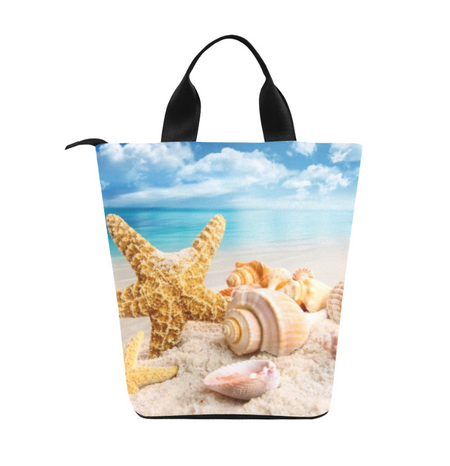 Ocean Print Lunch Bag, Lunch, Breakfast, Everyday Bag, Shoe Bag, Lunch Container for Work/Office/Picnic/Travel