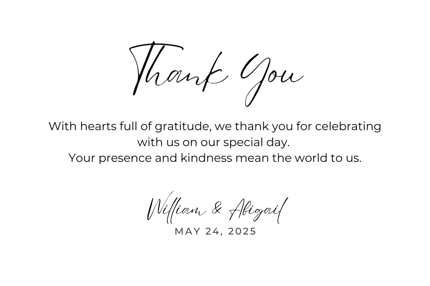 Custom-Black & White Thank You Card